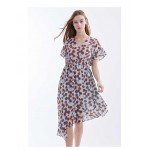 Polyester/Linen With Print Knee Length Dress Polyester/Linen With Print Knee Length Dress