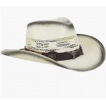 Bull_ivory Men & Women's Woven Straw Cowboy Hat w/Hat Band Bull_ivory Men & Women's Woven Straw Cowboy Hat w/Hat Band