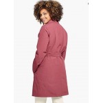 Burnt Clay Women's Hooded Waterproof Long Raincoat