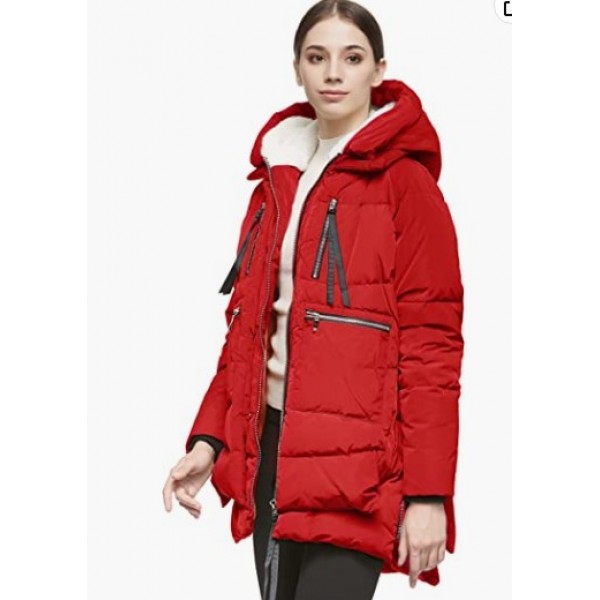 Red Women's Thickened Down Jacket Red Women's Thickened Down Jacket