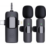 OTIUM 3 in 1 Wireless Microphone for iPhone, Camera, Android, iPad, Mini Microphone, USB C Microphone, iPhone Mic, 2.4G Ultra-Low Delay, Microphone for Video Recording/Vlog/TikTok/YouTube/Interview