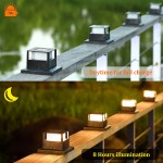 TONULAX 15 Lumen Solar Post Lights, Outdoor Post Cap Light for Fence Deck or Patio, Solar Powered Caps, Warm White High Brightness SMD LED Lighting