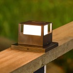 TONULAX 15 Lumen Solar Post Lights, Outdoor Post Cap Light for Fence Deck or Patio, Solar Powered Caps, Warm White High Brightness SMD LED Lighting