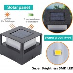 TONULAX 15 Lumen Solar Post Lights, Outdoor Post Cap Light for Fence Deck or Patio, Solar Powered Caps, Warm White High Brightness SMD LED Lighting