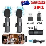 VMKLY Wireless  Type-c  Clip Mic, Wireless Lavalier Microphones, Lapel Clip-on Microphone, for Smartphone, Laptop, Video Recording, Tiktok, Facebook Live, YouTube Live Stream