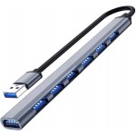 UPGROW Mini USB Hub Extensions,6 Port USB 3.0 Hub Expander, 2.0 Hub, USB Adapter Station, Ultra Slim Portable Data Hub Applicable for Laptop, iMac Pro, MacBook Air, Mac, Notebook PC, USB Splitter Aluminum 