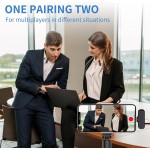 OTIUM 2 Pack Professional Wireless Lavalier Microphone for Android, iPhone iPad with Adapter Included Noise Reduction Plug-Play Clip on Lapel Mic for YouTube, Recording, Vlog, Facebook Live Streaming