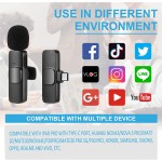 VMKLY Professional Wireless Lavalier Lapel Microphone for iPhone, iPad - Cordless Omnidirectional Condenser Recording Mic for Interview Video Podcast Vlog YouTube