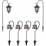 TONULAX 26 Inch Hanging Solar Lights Dual Use Shepherd Hook Lights, 2 Pack | 22 Inch Hanging Solar Lights Multipurpose Shepherd Hook Lights, 4 Pack 