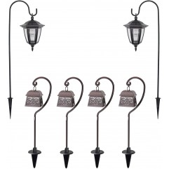 TONULAX 26 Inch Hanging Solar Lights Dual Use Shepherd Hook Lights, 2 Pack | 22 Inch Hanging Solar Lights Multipurpose Shepherd Hook Lights, 4 Pack 