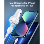 KOOPAO Car Charger + USB to Lightning Cable for iPhone , iPad Mini, 4.8A Dual-Port Cigarette Lighter Adapter Fast Charger Plug with 3FT Apple MFI Certified Power Wire Braided Cord 