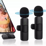 VMKLY Professional Wireless Lavalier Lapel Microphone for iPhone, iPad - Cordless Omnidirectional Condenser Recording Mic for Interview Video Podcast Vlog YouTube