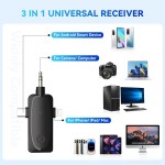 OTIUM  in 1 Mini Microphone Wireless Lavalier Microphones for iPhone, Android and Camera- 2.4G Cordless Double Mics with Noise Reduction Video Recording Mic for Interview,Vlog, YouTube, TikTok