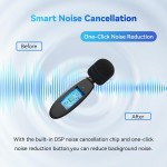 OTIUM  in 1 Mini Microphone Wireless Lavalier Microphones for iPhone, Android and Camera- 2.4G Cordless Double Mics with Noise Reduction Video Recording Mic for Interview,Vlog, YouTube, TikTok
