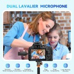 OTIUM  in 1 Mini Microphone Wireless Lavalier Microphones for iPhone, Android and Camera- 2.4G Cordless Double Mics with Noise Reduction Video Recording Mic for Interview,Vlog, YouTube, TikTok