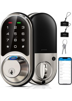 Otium Keyless Entry Door Lock, Electronic Keypad Deadbolt, Keyed Entry, Auto Lock, Anti-Peeking Password, Back Lit & Easy Installation Design, Matte Black