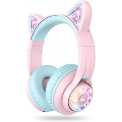 NOOT PRODUCTS Bluetooth Headphones, Colorful Wireless Over Ear Headset with LED Lights, Built-in Mic, 45H Playtime, 85dB/94dB Volume Limited Headphones for Boys Girls iPad Tablet School Airplane 
