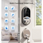 Otium Keyless Entry Door Lock, Electronic Keypad Deadbolt, Keyed Entry, Auto Lock, Anti-Peeking Password, Back Lit & Easy Installation Design, Matte Black