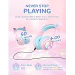 NOOT PRODUCTS Bluetooth Headphones, Colorful Wireless Over Ear Headset with LED Lights, Built-in Mic, 45H Playtime, 85dB/94dB Volume Limited Headphones for Boys Girls iPad Tablet School Airplane 