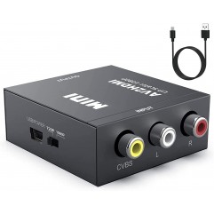 UPGROW RCA to HDMI, AV to HDMI Converter, DIGITNOW 1080P Mini RCA Composite CVBS AV to HDMI Video Audio Converter Adapter Supporting PAL/NTSC for PC/ Laptop /Xbox /PS4 /TV /STB /VHS /VCR /Blue-Ray 