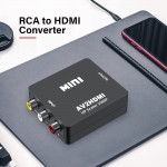 UPGROW RCA to HDMI, AV to HDMI Converter, DIGITNOW 1080P Mini RCA Composite CVBS AV to HDMI Video Audio Converter Adapter Supporting PAL/NTSC for PC/ Laptop /Xbox /PS4 /TV /STB /VHS /VCR /Blue-Ray 