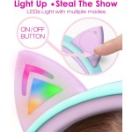 NOOT PRODUCTS Bluetooth Headphones, Colorful Wireless Over Ear Headset with LED Lights, Built-in Mic, 45H Playtime, 85dB/94dB Volume Limited Headphones for Boys Girls iPad Tablet School Airplane