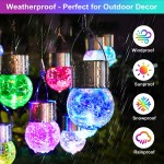 TONULAX 12-Pack Hanging Solar Lights Outdoor, Decorative Cracked Glass Ball Light, Solar Powered Waterproof Globe Lighting with Handle for Garden, Yard,Patio,Tree,Holiday(Multicolor) 