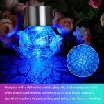 TONULAX 12-Pack Hanging Solar Lights Outdoor, Decorative Cracked Glass Ball Light, Solar Powered Waterproof Globe Lighting with Handle for Garden, Yard,Patio,Tree,Holiday(Multicolor) 