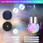 TONULAX 12-Pack Hanging Solar Lights Outdoor, Decorative Cracked Glass Ball Light, Solar Powered Waterproof Globe Lighting with Handle for Garden, Yard,Patio,Tree,Holiday(Multicolor) 