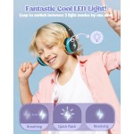 NOOT PRODUCTS Bluetooth Headphones, Colorful Wireless Over Ear Headset with LED Lights, Built-in Mic, 45H Playtime, 85dB/94dB Volume Limited Headphones for Boys Girls iPad Tablet School Airplane