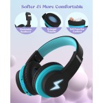 NOOT PRODUCTS Bluetooth Headphones, Colorful Wireless Over Ear Headset with LED Lights, Built-in Mic, 45H Playtime, 85dB/94dB Volume Limited Headphones for Boys Girls iPad Tablet School Airplane