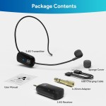 VMKLY Wireless Microphone Headset, UHF Wireless Headset Mic System, 160ft Range, Headset Mic and Handheld Mic 2 in 1, 1/8'' and 1/4'' Plug, for Speakers, Voice Amplifier, PA System(Not Supported AUX/iOS)