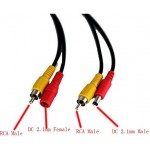 EKYLIN Backup Camera RCA Video Cable,Car Reverse Rear View Camera Video Cable with Detection Wire(20FT/6 Meters),AV Extension Cable with RCA Video Female to Female Coupler and Power Cable