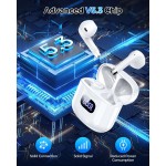USAMS Wireless Earbuds, Bluetooth 5.3 Headphones 40Hrs Playtime with Charging Case, IPX5 Waterproof Stereo in-Ear Earphones with Microphone for iPhone Android Cell Phone Sports Workout Gaming, White USAMS Wireless Earbuds, Bluetooth 5.3 Headphones 40Hrs Playtime with Charging Case, IPX5 Waterproof Stereo in-Ear Earphones with Microphone for iPhone Android Cell Phone Sports Workout Gaming, White