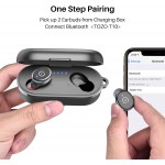 USAMS Bluetooth 5.3 Wireless Earbuds with Wireless Charging Case IPX8 Waterproof Stereo Headphones in Ear Built in Mic Headset Premium Sound with Deep Bass for Sport Black