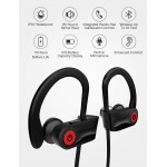 USAMS Bluetooth Headphones, Wireless Earbuds IPX7 Waterproof Sports Earphones with Mic HD Stereo Sweatproof in-Ear Earbuds Gym Running Workout 15 Hour Battery Sound Isolation Headsets
