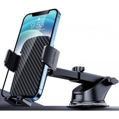 USAMS Phone Mount for Car (Bumpy Roads Friendly) Universal Car Phone Holder Handsfree Phone Stand for Car Dashboard-Windshield-Vent for iPhone  Pro Max Samsung Android Truck Cradles