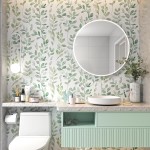 ART 3D Leaf Wallpaper Peel and Stick Wallpaper Boho Green Contact Paper for Cabinets Neutral Wallpaper for Bathroom Self-Adhesive Removable Wallpaper for Bedroom Decor Mural Waterproof 17.3"×78.7"