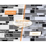  ART 3D Peel and Stick Backsplash Tiles for Kitchen Black and White Stick on Backsplash Kitchen Backsplash Contact Paper Kitchen Wallpaper Self Adhesive Removable Wallpaper for Bathroom Waterproof 15.7”×118”